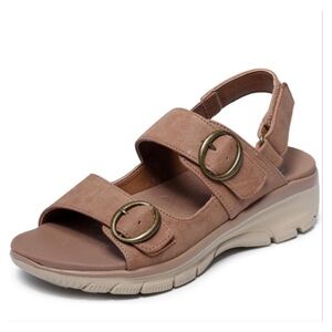 Skechers Women's Easy Going Certified Charm Sandals Women's Size 10 Tan Brown